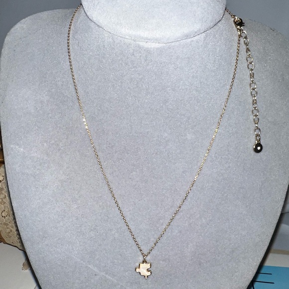 Sweet puzzle piece necklace. Made in honor of our Autistic loves. - Picture 4 of 4